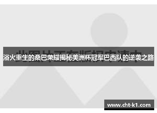 浴火重生的桑巴荣耀揭秘美洲杯冠军巴西队的逆袭之路 浴火重生的桑巴荣耀揭秘美洲杯冠军巴西队的逆袭之路